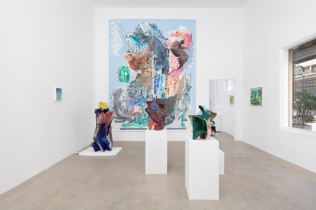 Installation view of "Interpenetrate" at North Loop West, Los Angeles, CA 4/4/25 - 5/4/25