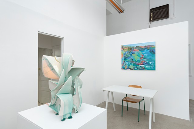 Installation view of "Interpenetrate" at North Loop West, Los Angeles, CA 4/4/25 - 5/4/25