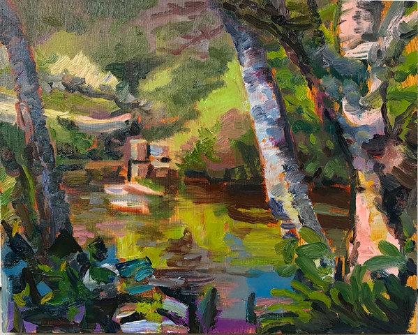 Landscape painting from Acadia National Park and Mt Auburn Cemetery