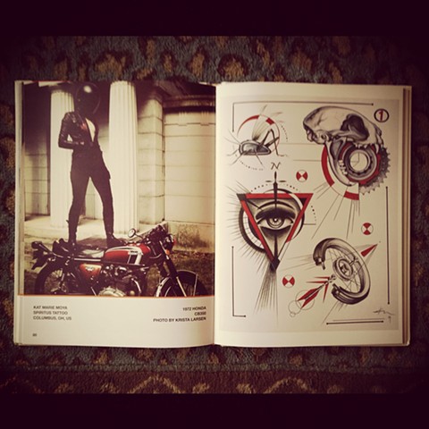 ITW book~ a book of motorcycle inspired flash by tattoo artists that ride. 