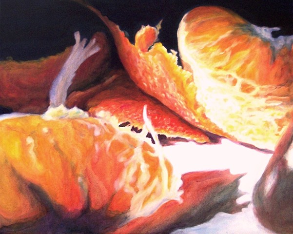 Tangerines, Still Life, Fruit Painting, Realism, Photo Realism, Oil Painting