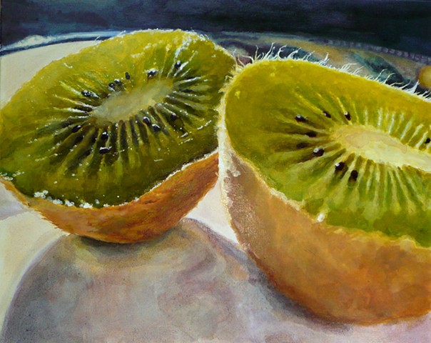 Kiwis, Still Life, Kiwi Painting, Green Fruit, Realism, Oil Painting, Fruit Painting