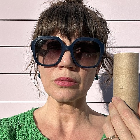 Promo Selfie with Toilet Paper Tube from The Artist is Present and Reimagined