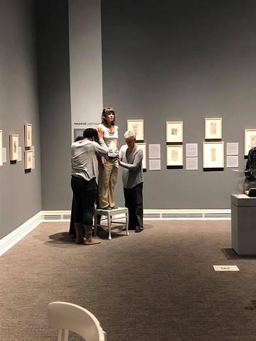 Dance in the Galleries, Ackland Art Museum 2019, choreography by Killian Manning, Inspired by the drawings of Santiago Ramon y Cajal, photo by Heather Trateau