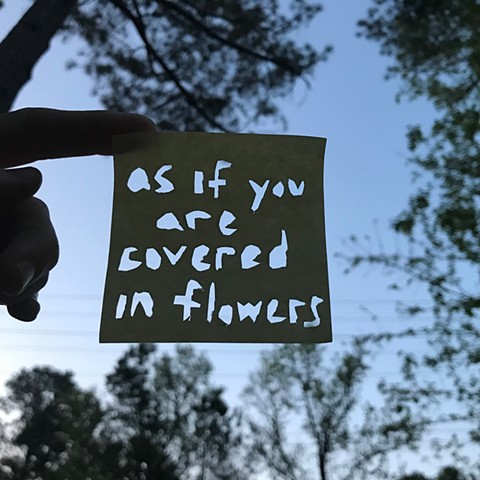 covered in flowers sticky note