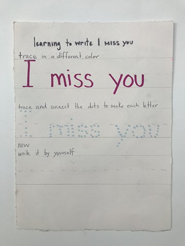 learn to write I miss you
