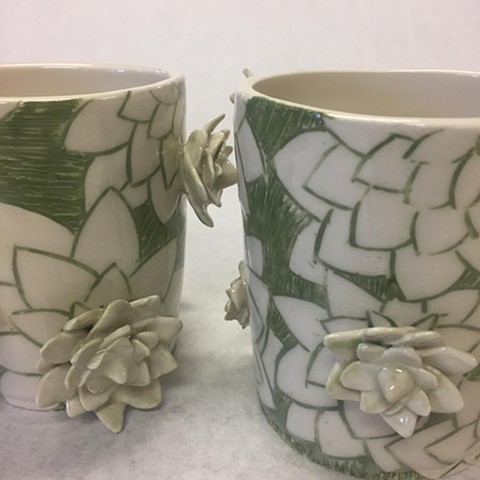 Succulent Mugs (Detail)