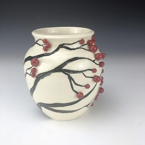Plums Squat Vase 
