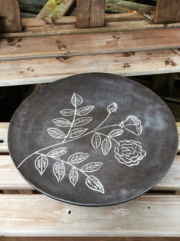 Black Floral Platter (View 2)