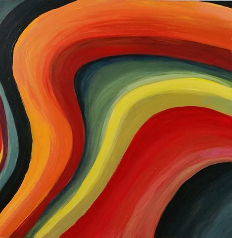 Six panels of "Rock Muscle" paintings are sold together as a group only.