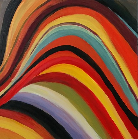 Six panels of "Rock Muscle" paintings are sold together as a group only.