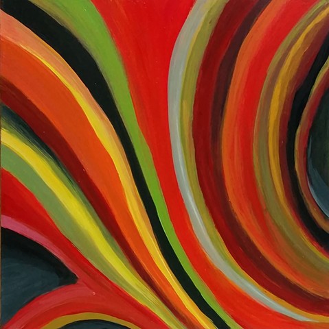 Six panels of "Rock Muscle" paintings are sold together as a group only.