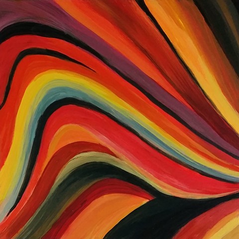 Six panels of "Rock Muscle" paintings are sold together as a group only.