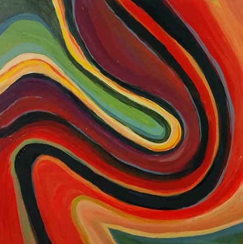 Six panels of "Rock Muscle" paintings are sold together as a group only.