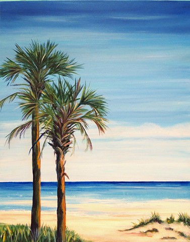 Majestic palms overlooking the ocean