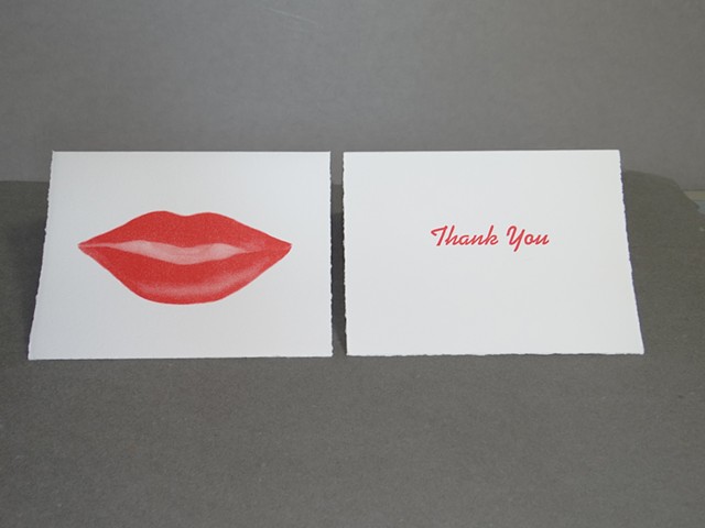 BIG RED LIPSTICK SMILE -Thank You