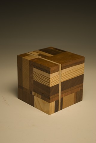 laminated wood cube
