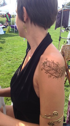 Henna Feather on Shoulder view # 2