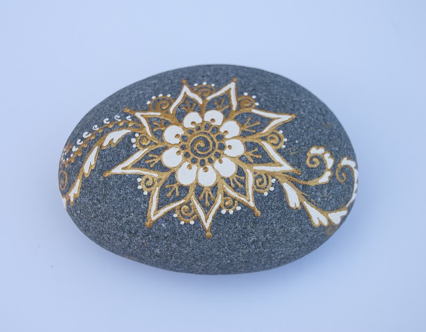 Hand painted decorative beach rock