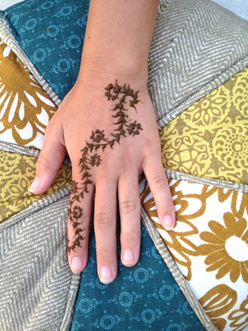 Henna Hand with floral trail