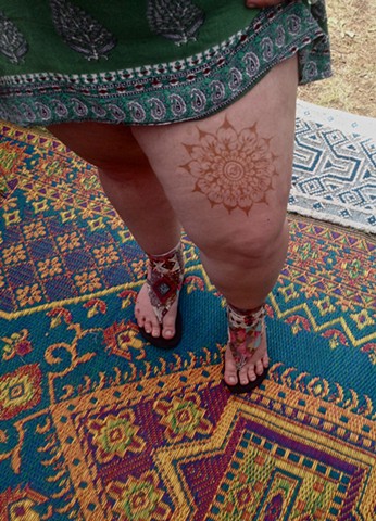 Henna leg mandala