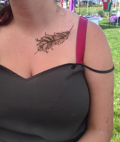 Henna Feather on Upper Chest