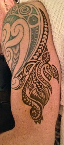 Polynesian style Henna Tattoo on upper arm