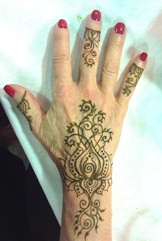 Lotus flower Henna hand design