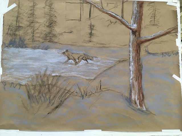 Early stage - Fox & Rabbit in the Snow