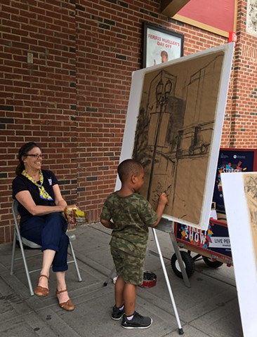 Art on Hennepin live drawing demonstration