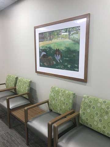 Pastel drawing of shelties finds permanent home at Hennepin Healthcare Specialty Clinic