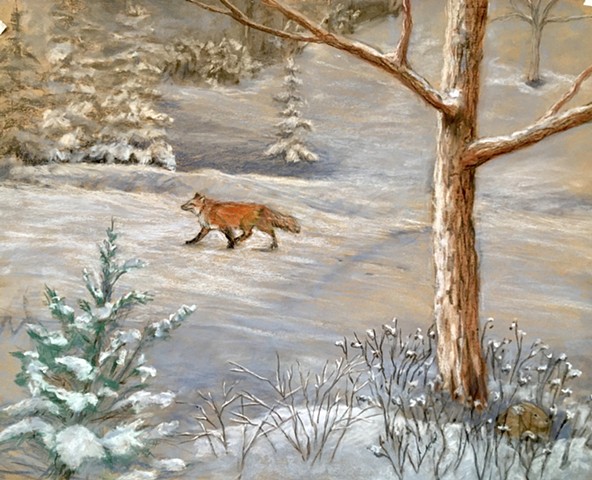 Fox & Rabbit in the Snow