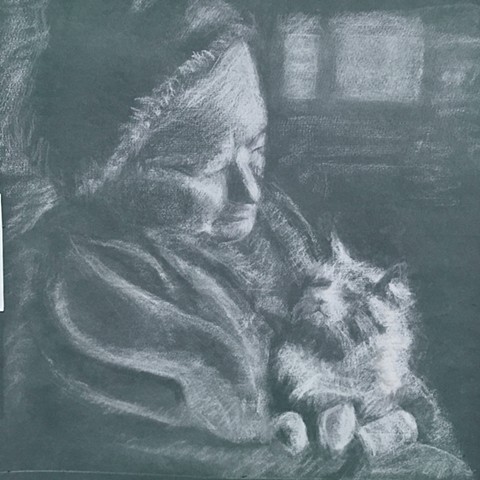 Woman holding her Cat