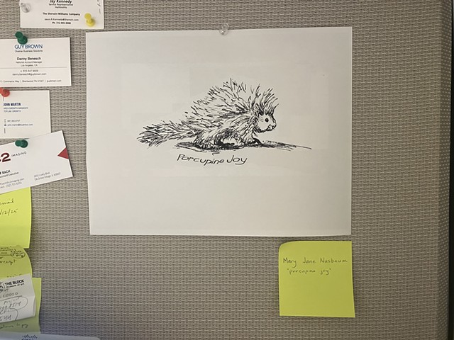 Porcupine Joy, by Mary Jane Nusbaum exhibited at falcon*at work