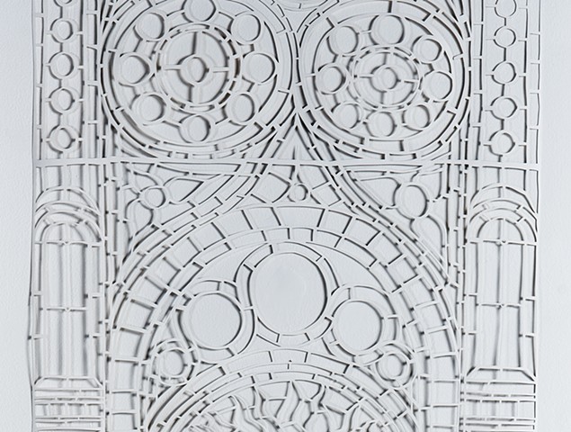 Detail - Window from Chinese Community Church 
(former Assembly Presbyterian Church/Congregation Ohev Shalom/Corinthian Baptist Church) 
with added and then altered Star of David