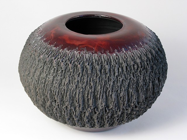 Textured Raku Ovoid