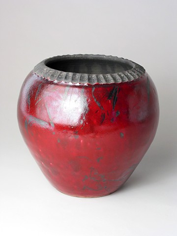 Red Raku Vase