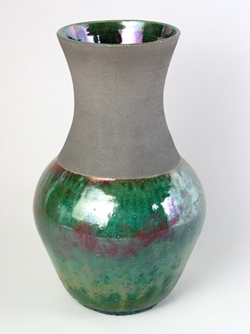 Green Raku Vase