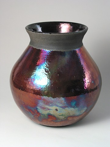 Round Raku Vase