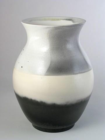 Carbon Trap Raku Vase