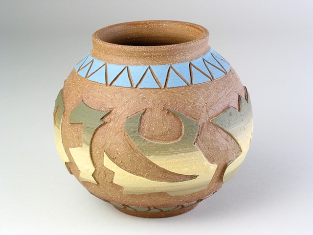 Navajo Inspired Pot With Slip Decoration