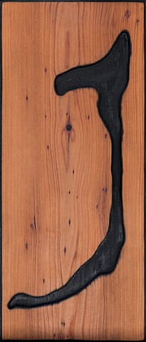 Untitled. 
(Figurative woodcut, Redwood #3)