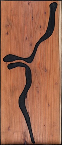 Untitled. 
(Figurative woodcut, Redwood #1)