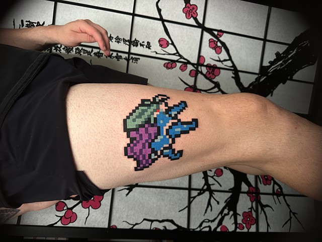 arizona new school, arizona tattoos, drawing, new school tattoos, video game tattoos, pokemon, pokemon tattoos, pokemon tattoos arizona, 8-bit tattoos, pixel art, pixel tattoos