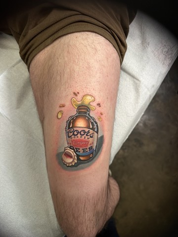 arizona new school, arizona tattooer, arizona tattoo artist, coors banquet, best friend tattoos, beer tattoos, coors light tattoo, coors tattoo, still life tattoo