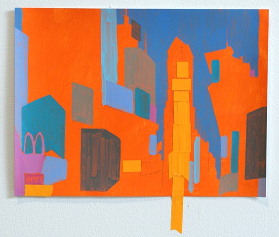 Painting of Times Square by Merryn TRevethan