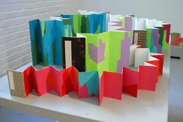 news feed concertina artist books by Merryn Trevethan