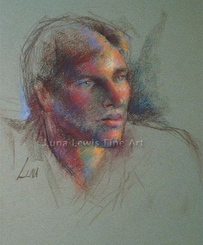 Pastel portrait of young man by Luna Lewis