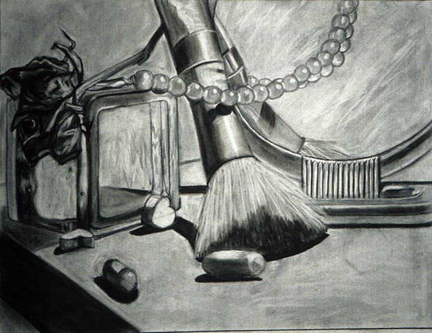 Drawing 2 - Intimate Still Life, Charcoal on Paper
