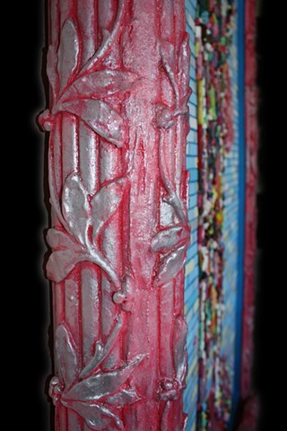 Zen du, zenduart, bay area artist, mosaic, installation, pink, pinkart, chewing gum, chewing gum art